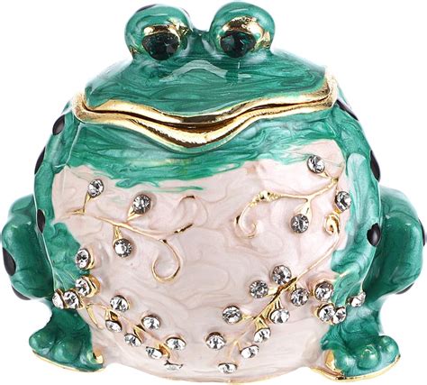 frog metal trinket box|ELLDOO Mini Frog Trinket Box, Metal Enameled .